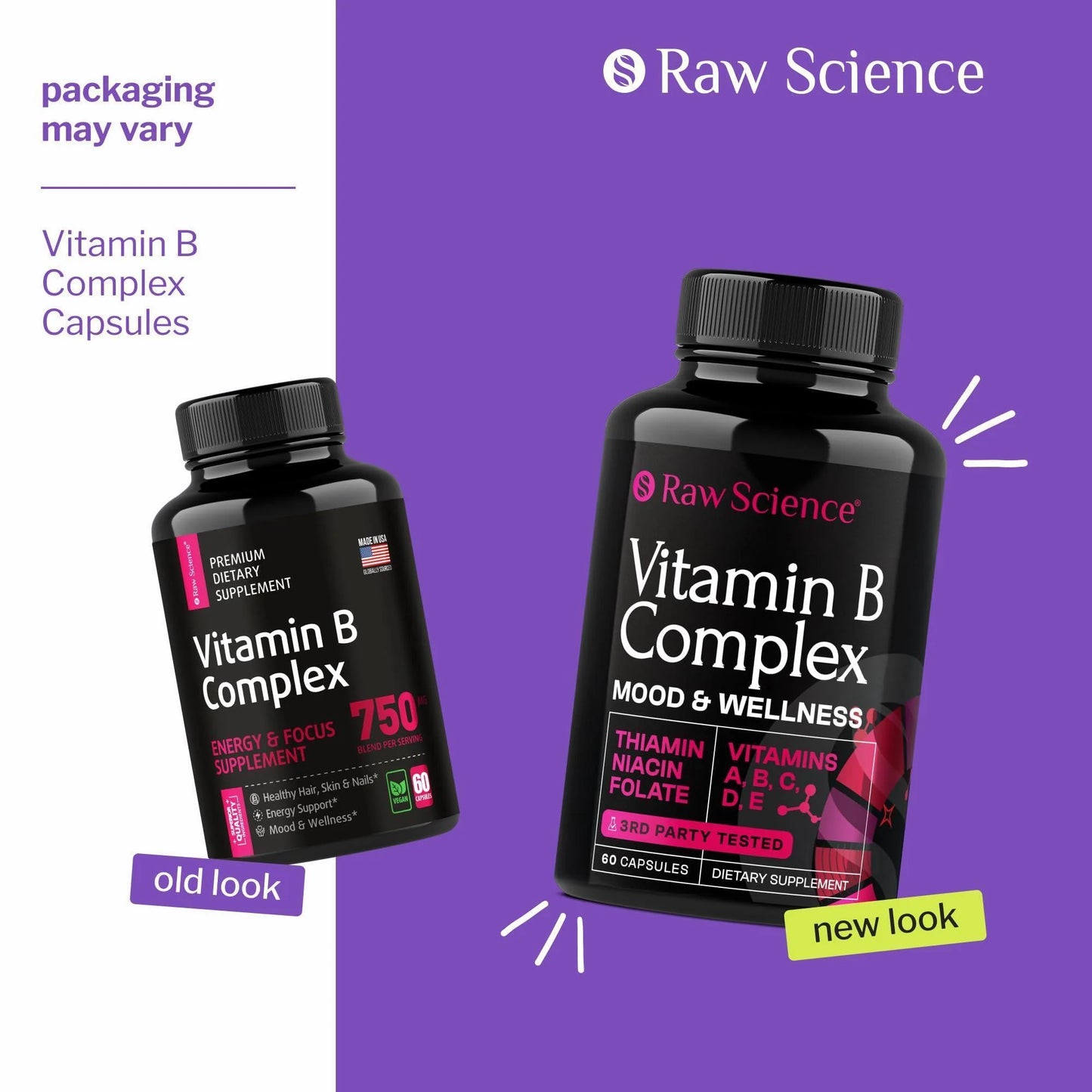 Vitamin B Complex Capsules B Vitamins: B1 B2 B3 B5 B6 B7 B9 B12 Biotin Folic Acid Vitamin C for Energy & Immune Support Supplement Super B Complex for Women & Men'S Nervous System 60 Capsules
